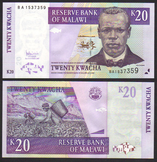 2007 Malawi 20 Kwacha (Unc) L000659
